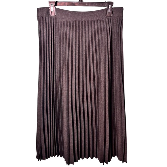 LOFT Dresses & Skirts - LOFT‎ Petites Pleated Midi Skirt Womens 10P Gray Career Casual Elegant